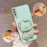 Shockproof Phone Case for Samsung Galaxy A50 A50S A30S A11 M11 Cute 3D Hatted Baby Bear Stand Bracket Protection Case