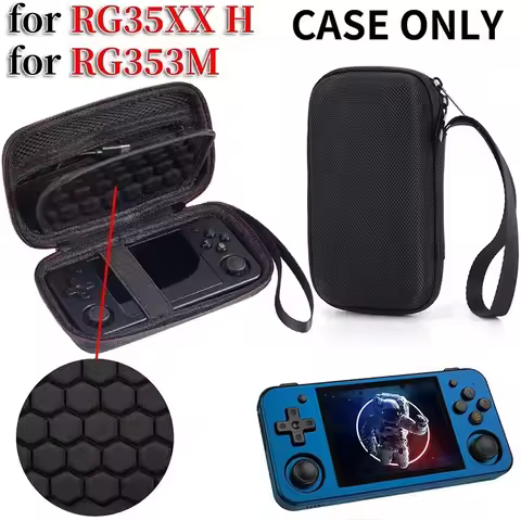 Portable EVA Nylon Hard Travel Carry Pouch Case For RG35XX H RG353M Handheld Game Console Storage Ba