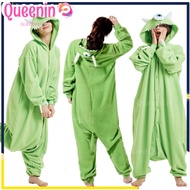 Monster Mike Wazowski Cosplay Costume Adult and Kids Halloween Funny Onesies Pajamas Fleece Couple J