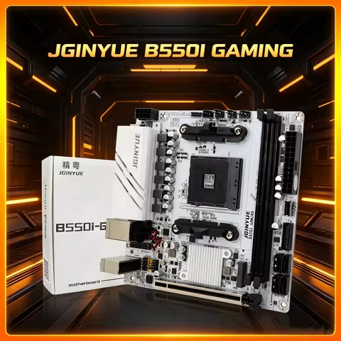 JGINYUE B550I GAMING Motherboard AM4 PCIe 4.0 Dual M.2 DDR4 Mini-ITX for 4th-5th Gen AMD Ryzen