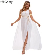 KKP/2025 Greek Goddess Costume White Female Skirt Ancient Greek Myth Story Theme Costume Halloween C