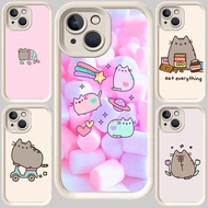 M-17 Pusheen White Paint Casing for iphone 13 6s 8 14 7 6 Plus Pro Max