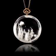 【正佳珠寶】兔毛水晶 超頂級極淨白兔毛 絨毛圓牌 24.4g 白兔毛