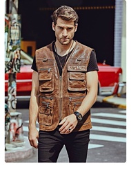 rompi kulit pria asli domba original 100% warna hitam terbaru