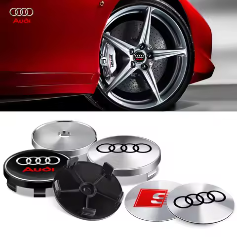 56/60/63/65/68mm Car Styling Aluminum Logo Wheel Center Hub Caps Emblem Stickers For Audi S RS S3 S4