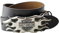 HARLEY DAVIDSON STAINLESS STEEL LEATHER BELT 正品哈利不銹鋼皮帶