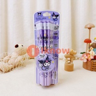Tôi Biết Sanrio Kuromi cinnamoroll 12Pcs Kawaii Phim Hoạt Hình bút chì HB 12 Bút Chì 1 cuộn đựng bút