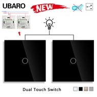 Type 86 European Standard 1gang2way Wall Touch Switch British Standard Glass Panel Stair Bedside Two