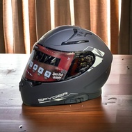 Spyder Recon 2.0 v2 Full Face Dual Visor Helmet-Plain (Free Extra Visor & Spoiler)