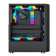 【Hot sale】☊☋GAMEKM GAMING CASE USB 3.0  Tempered glass Side Cover CPU DESKTOP CC1 Black