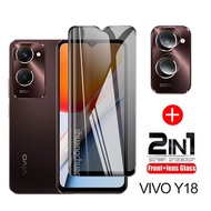 2in1 for VIVO Y18 tempered Glass Y18 Privacy tempered Glass Y18 clear Screen Protector Full Cover Sc