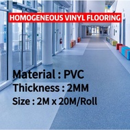2mm Vinyl Sheet Roll | Certified Homogeneous Vinyl Flooring - Durable & Excellent Resistance | Tikar