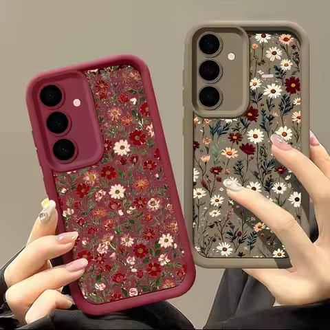 Fashion Cartoon Daisy Flower Phone Case For Samsung Galaxy S25 FE S26 S24 S23 S22 S21 S20 Plus Note 
