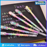 ღ 1Pcs 6 in 1 Rainbow Gel Pen Highlighters Colorful Gel Pen Marker Stationery Colorful Painting Stat