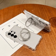 【Rotating Stand】Clear Phone Case, Samsung S26 S25 Ultra S24 S23 A56 A16, Magnetic A57 Hard Protectiv