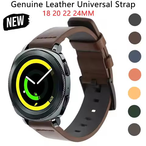 20mm 22mm Watch band Quick Release Leather Strap For Samsung Galaxy Watch 3 Active2 41 42mm Bracelet
