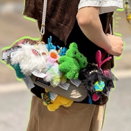 {100% Official Fuggler Monster} Big Teeth Ugly Cute Pendant Placing Teeth Plush Keychain Funny Monst