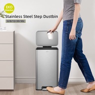 EKO Madison Pedal Dustbin with Inner Liner Trash Bag for Kitchen Matte Stainless Steel 12L