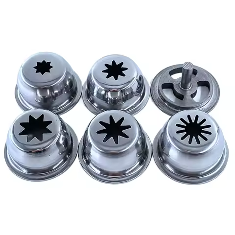 B47B-Churro Nozzle Mold For Churros Machine Solid Hollow Stainless Steel Churrera 5 Molds/Set 53Mm O