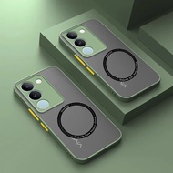 สำหรับที่ชาร์จแบตแบบไร้สายแม่เหล็ก MagSafe เคสสำหรับ Vivo V29ไลท์ Y36 V29ชัดด้านฝาครอบ Pc แข็งสำหรับ