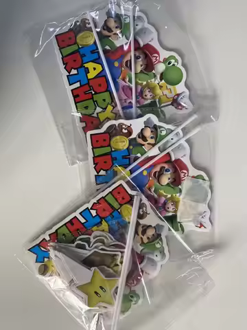 1-25pcs Mario Cake Topper、Cupcake Toppers, Mario Birthday Decorations，Mario Theme Party Supplies，Mar