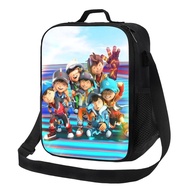 Boboiboy New Insulated Lunch Bag Double Pocket Large Capacity Student Boy/Girl Lunch Box Bag Christmas Gift