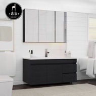 Nordic solid wood bathroom cabinet combination modern minimalist wash face wash basin small apartmen