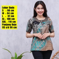 Baju Batik Wanita / Atasan Batik / Blus Batik Pekalongan Murah / Kemeja Batik Lengan Pendek / Seraga