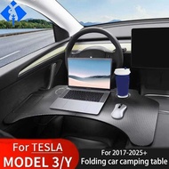 For 913 Tray Table For Tesla Model 3/Y2017-2025Folding Car Steering Wheel Board Laptop Foldable D