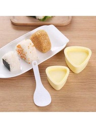 4入組洋蔥米壽司模具，經典三角形飯糰壽司製作器，適用於午餐和家居DIY