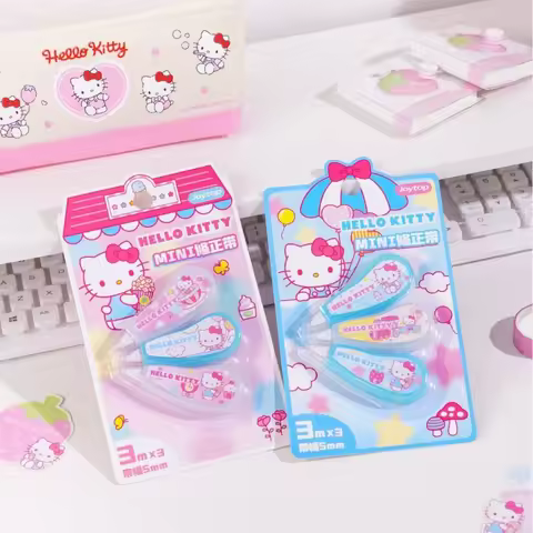 Genuine Hello Kitty Correction Tape Sanrio Kawaii White Out Roller 5mm 30m/3m Option for Student Not