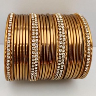 Elegant Golden Plain Metal Bangle Set (Ready Stock in Malaysia. Next day delivery)