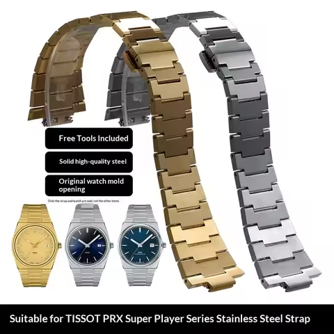 Adjustable Solid Stainless Steel Watch Bracelet Quick Release Watch Strap 12mm Fit Tissot PRX PowerM