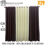 X19 Ready Made Curtain Siap Jahit, LANGSIR RAYA MIX COLOUR Kain Tebal (Free Eyelet / Free Ring )Blackout 85%(G8+A15)