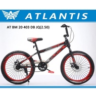 20 Inch BMX Bike for Boys Atlantis 403 DB Disc Brakes Jumbo Tires 2.50 Ages 8-12 Years