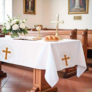 Catholic Church Altar Tablecloth Holy Week Christian Cross Decor Tablecloth
