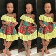 Ankara African Clothes Kids Riche Bazin Dashiki Girl Kanga Bohemian  Dress