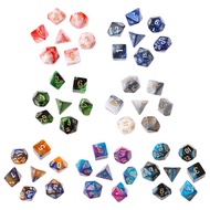 POOP 7pcs/Set Acrylic Polyhedral Dice For TRPG Board Game D4-D20