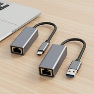 1000Mbps USB-CRJ45,MacBook、PC、WindowsAndroid  Penyesuai Rangkaian USB-C ke RJ45 1000Mbps untuk MacBo