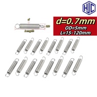 sus304 Tension spring/spring d=0.7mm,OD5mm,L=15~120mm tension springs with hooks,apply to garage doo