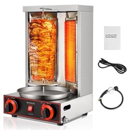 【Cheapest】 Propane Grill Doner Kebab Machine Vertical Meat Chicken With 2 Burner Heads