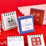 LYNDON Mini Desk Calendar, Standing Flip Calendar Agenda Organizer 2024 Calendar, Creative Schedule Planner Daily Schedule Good Luck Organizing