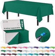 Exquisite 54 Inch X 300 Feet Dark Green Plastic Table Cover Roll in A Cut - to - Size Box with Conve