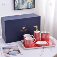 Lomonosov Russian Porcelain Bathroom Five-Piece Set Wash Cup Mouthwash Cup Ceramic Cup Gift Box