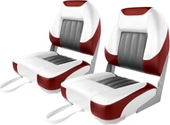 XGEAR Deluxe เบาะหลังต่ำเบาะเรือประมงแบบพับลง (ขาว/น้ำเงิน1ที่นั่ง)