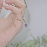 紫水晶吊飾戒指