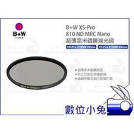 數位小兔【B+W XS-Pro 810 ND MRC Nano 60/62mm 超薄鍍膜減光鏡】公司貨 濾鏡 超薄