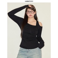 Pure Desire Big Size Long Sleeve T-Shirt Micro Fat MM Milkiness Honey Pot Studio Juliulu Commute Sty