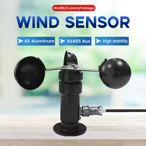 0-30m/s Aluminium Alloy Wind Speed Sensor Weather Station Detector 3 Cup Anemometer Sensors Pulse RS