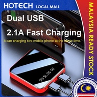 3 In 1 10000mAh Powerbank Portable Mini Dual USB Power Bank Mirror Screen Digital Display External Battery Quick Charger
